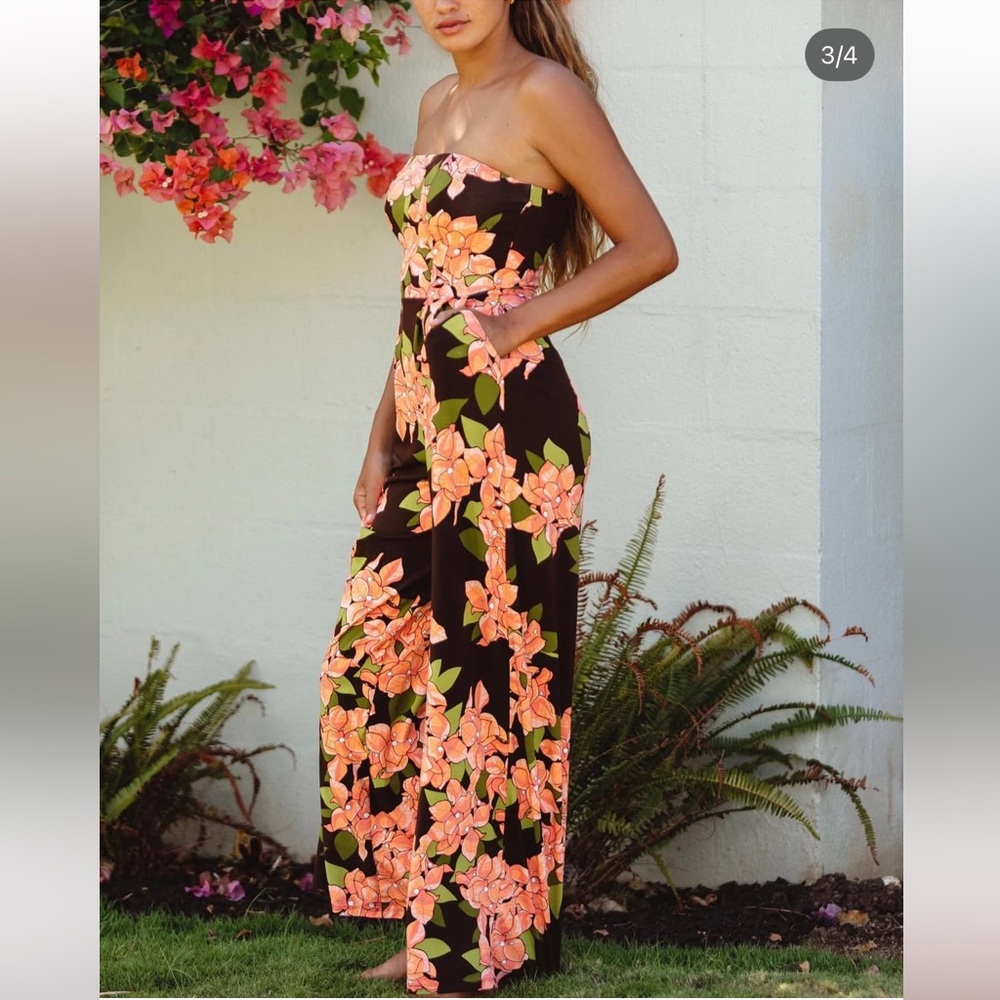 Fighting Eel Strapless Jumpsuit Bougainvillea Sma… - image 1